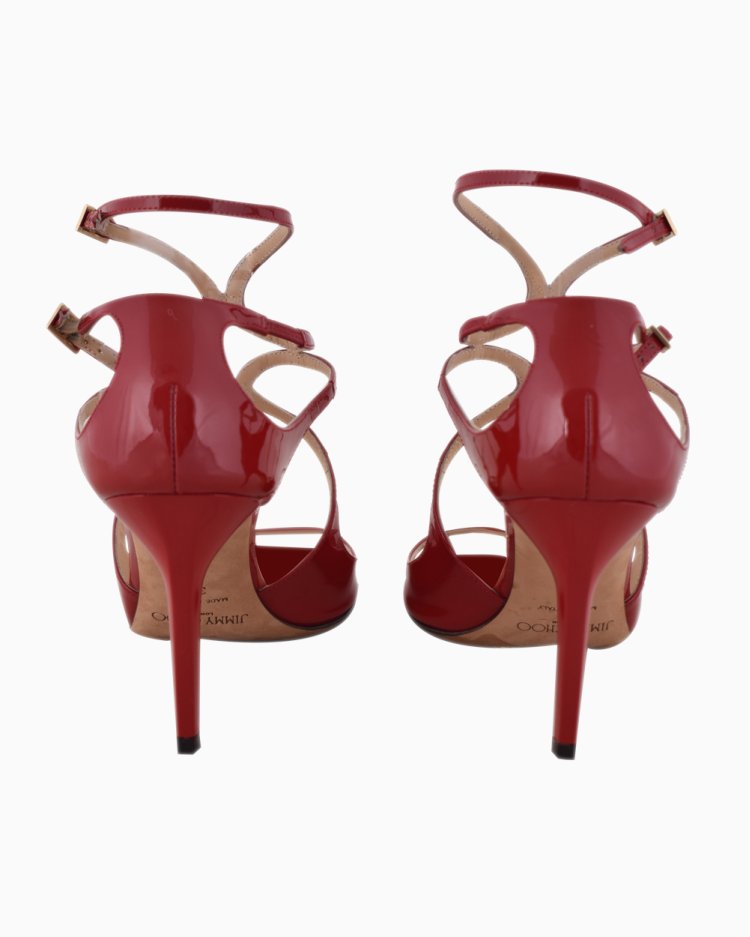 Sandália Jimmy Choo Original Lang Verniz Vermelha Feminina